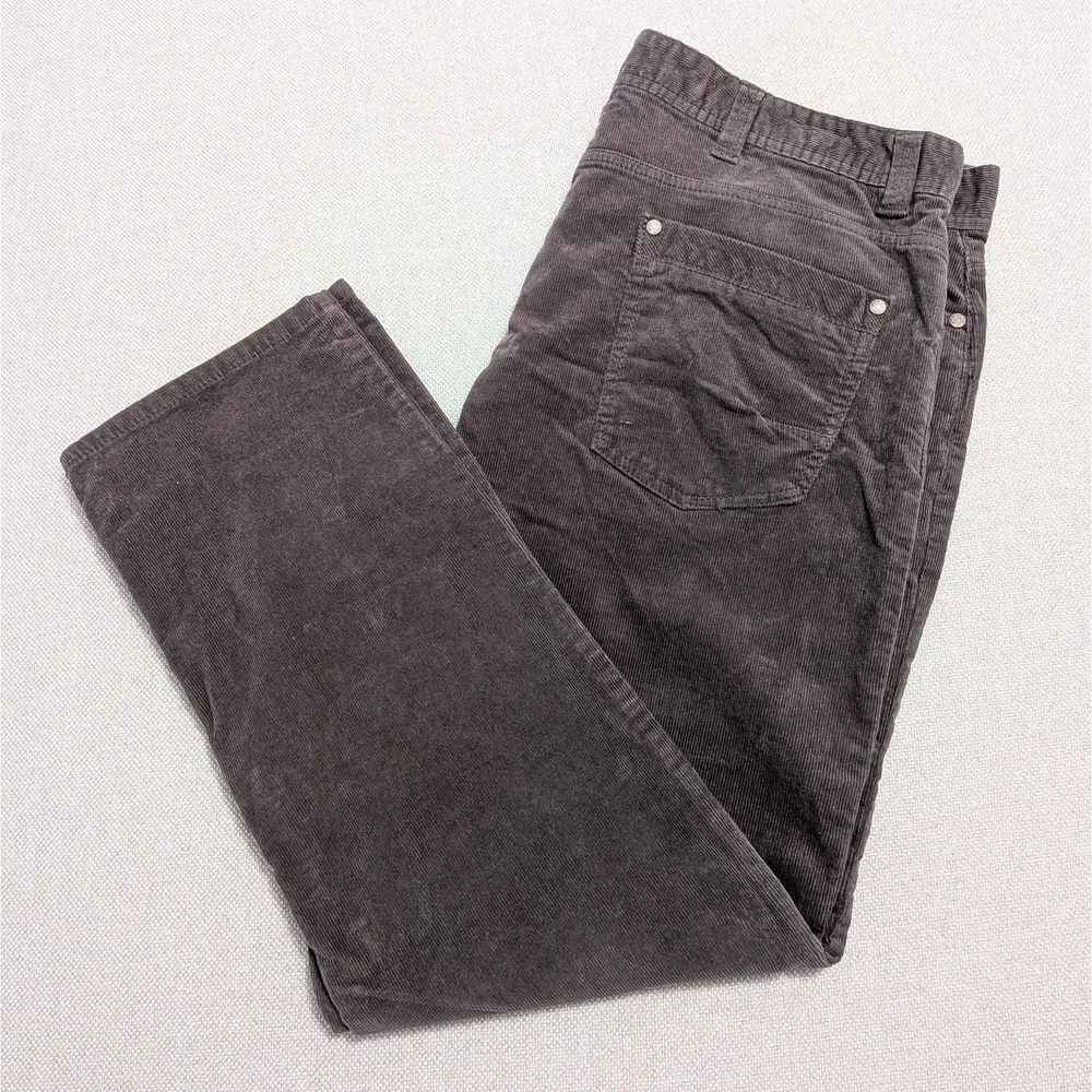 Copper & Oak Men's Charcoal Gray Corduroy Pants 40x30 Stretch Academia Straight